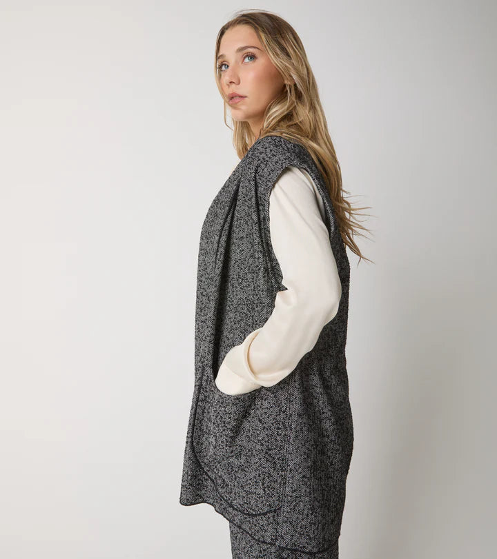 ALESSIA SANTI Gilet in cotone chevron con tasche