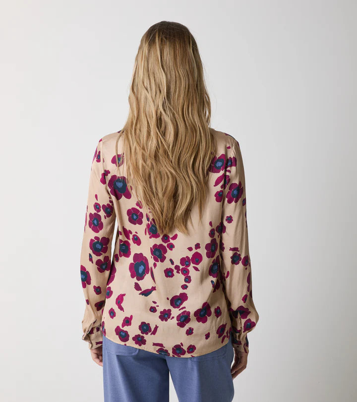 ALESSIA SANTI Blusa in raso stampato con scollo a V