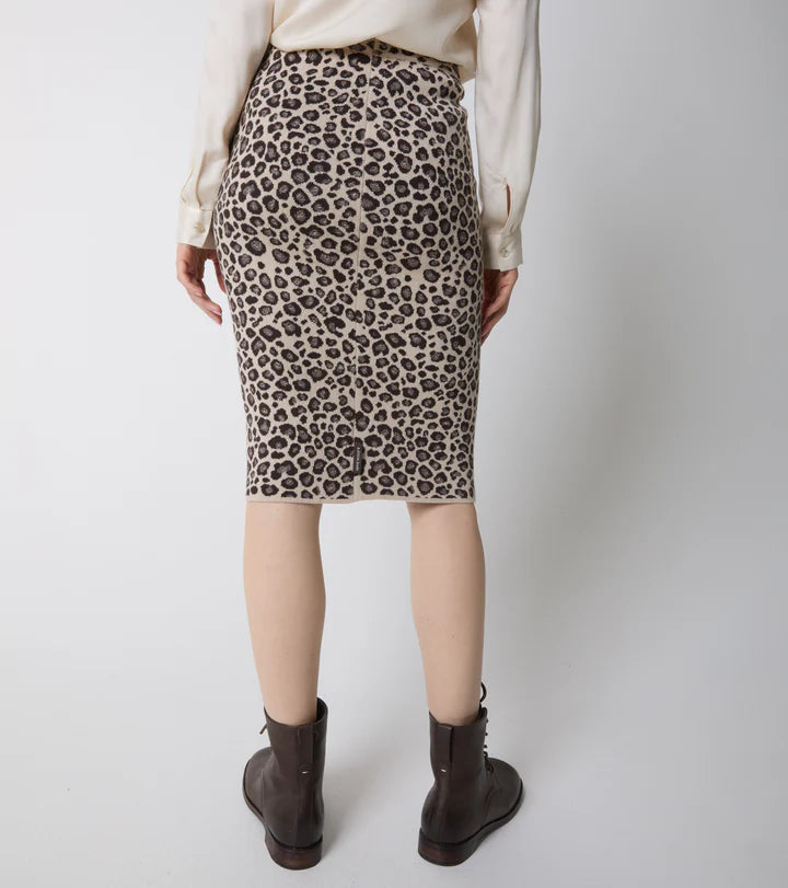 ALESSIA SANTI Gonna in maglia di lana animalier