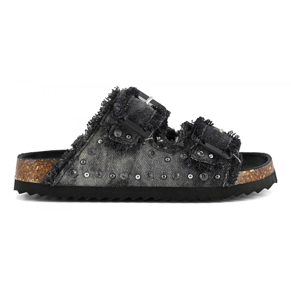 Sandalo denim strass