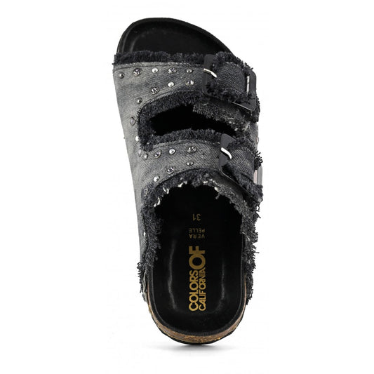 Sandalo denim strass