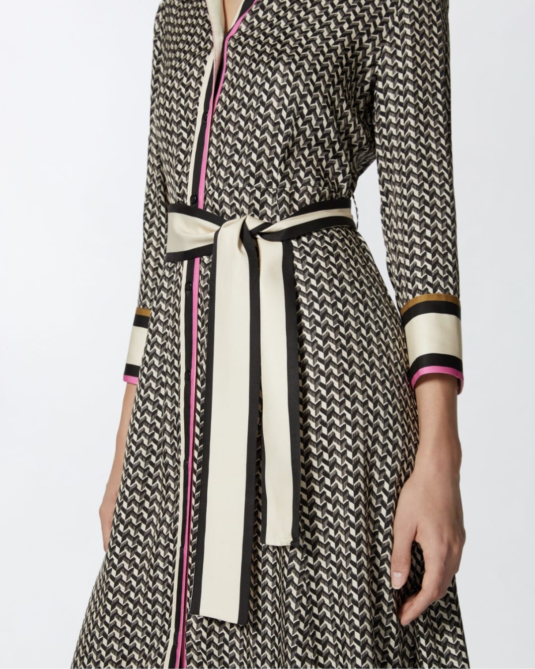 SUSHI ABITO LUNGO A CAMICIA STAMPA FOULARD