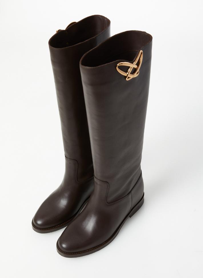 Stivale In Pelle Con Zeppa Interna WONDER