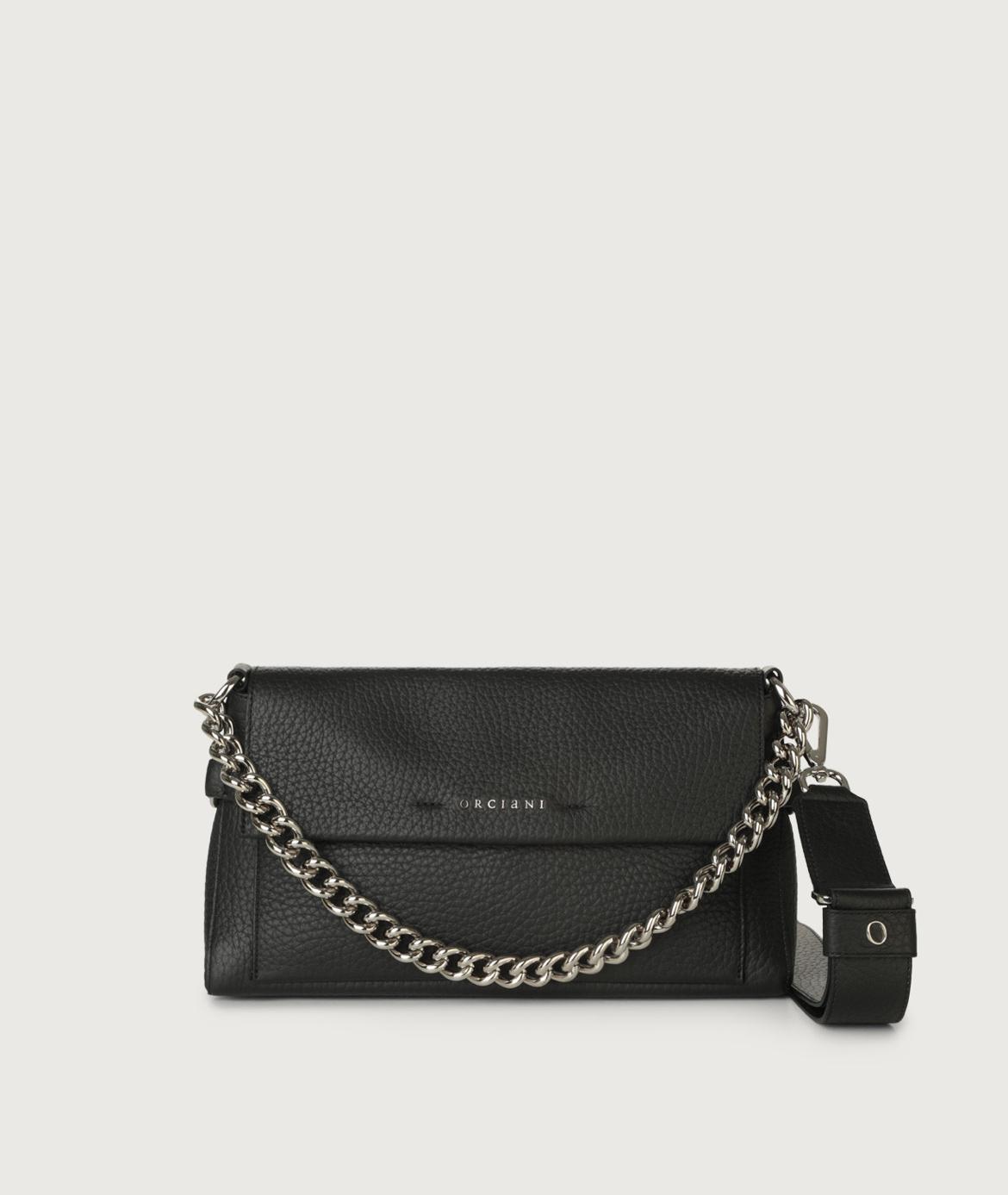 Borsa a spalla Missy Longuette Soft in pelle con catena e tracolla