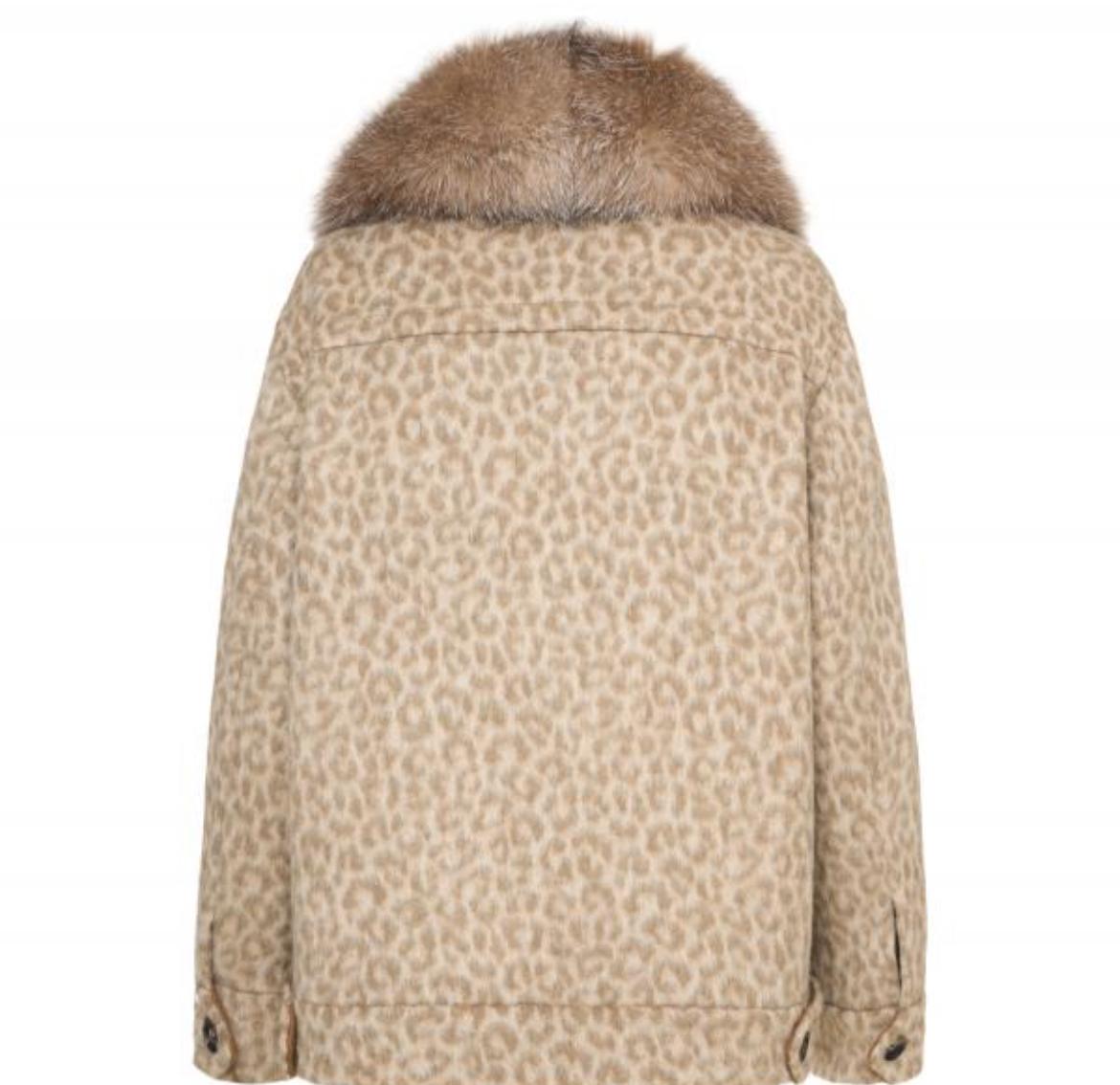 GIACCA IN LANA CON ZIP E COLLO IN PELLICCIA STACCABILE