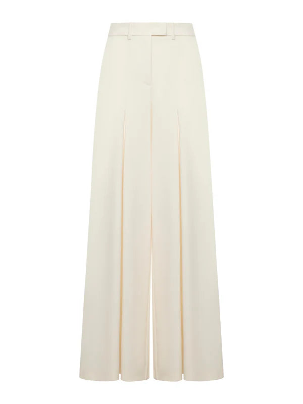 Wide-leg trousers in poly cady