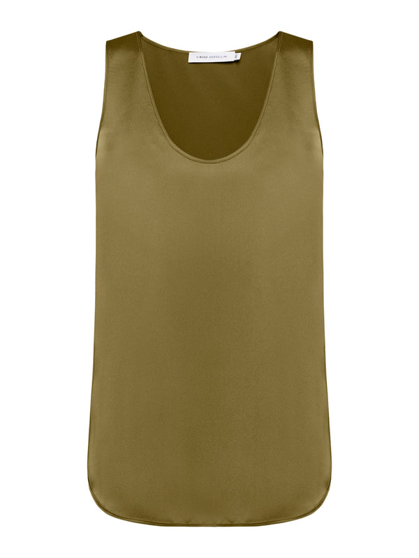 Basic top in fluid cavalry fabric