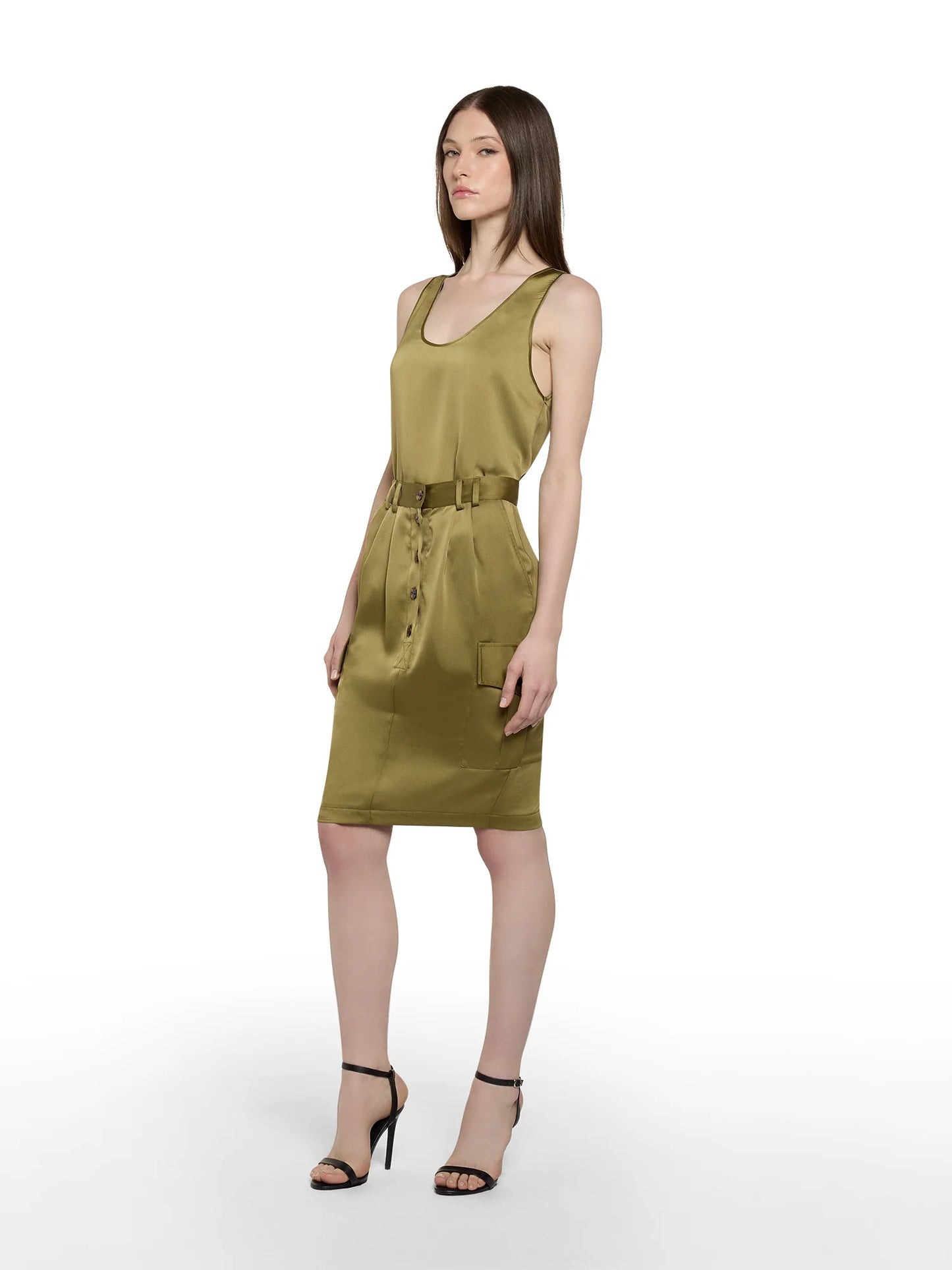 Basic top in fluid cavalry fabric