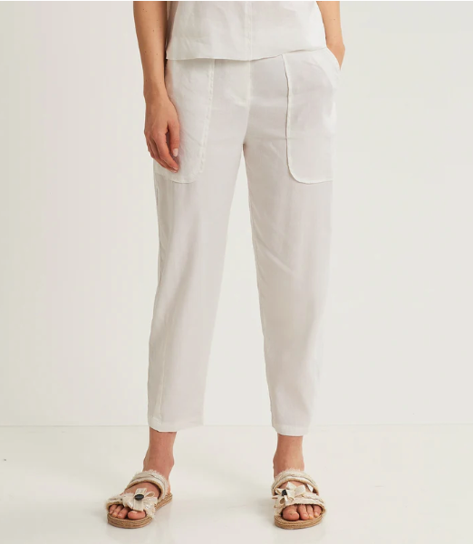 Pantaloni stretch in lino