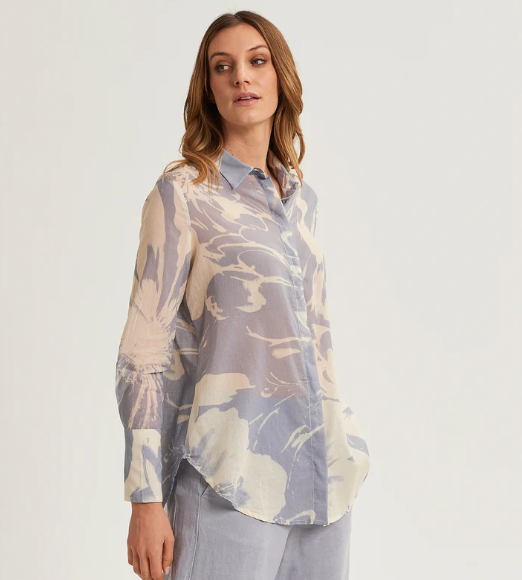 Camicia da donna in cotone stampato