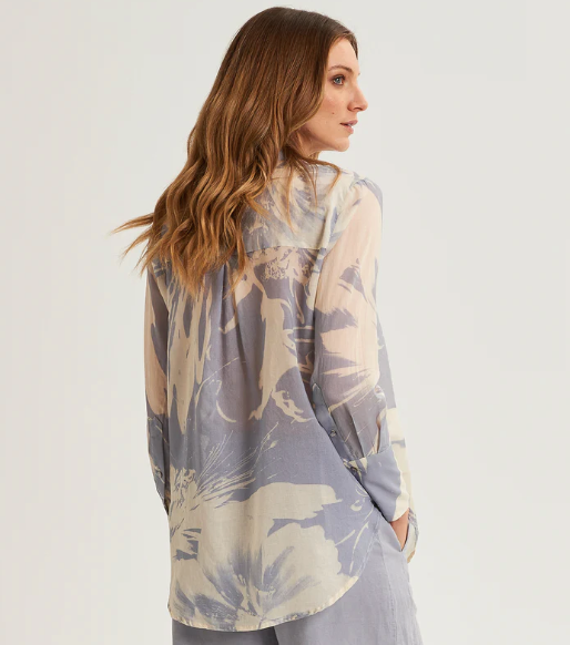 Camicia da donna in cotone stampato