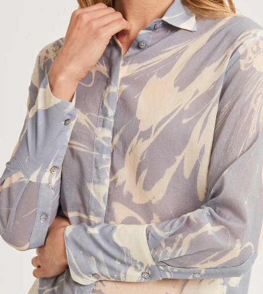 Camicia da donna in cotone stampato