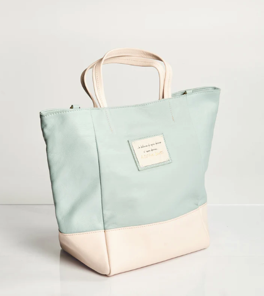 Borsa shopping impreziosita in vera pelle