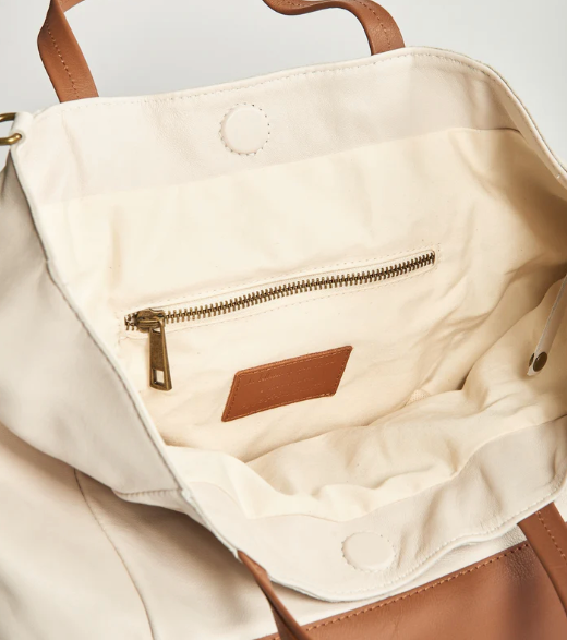 Borsa shopping impreziosita in vera pelle