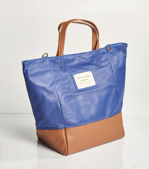 Borsa shopping impreziosita in vera pelle
