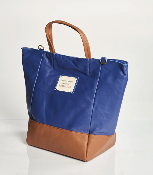 Borsa shopping impreziosita in vera pelle