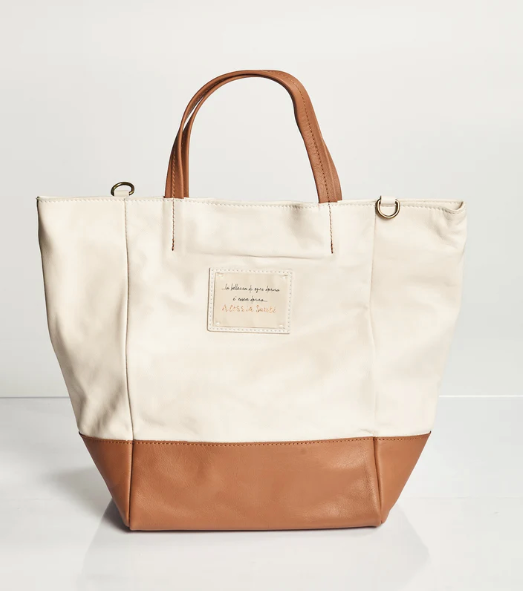 Borsa shopping impreziosita in vera pelle