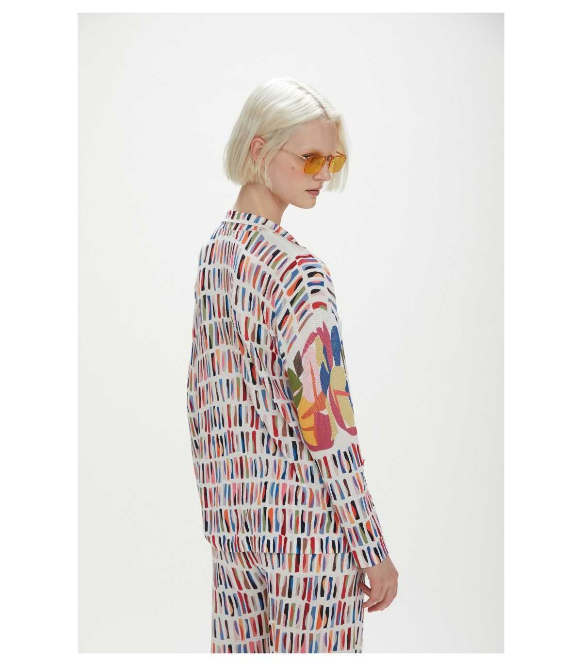 Giacca camicia con stampa Pop