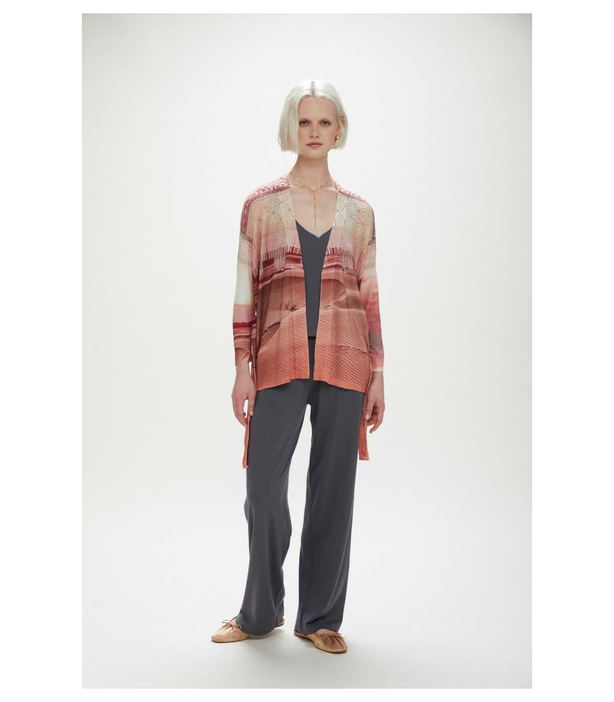 Giacca kimono stampa Deserto