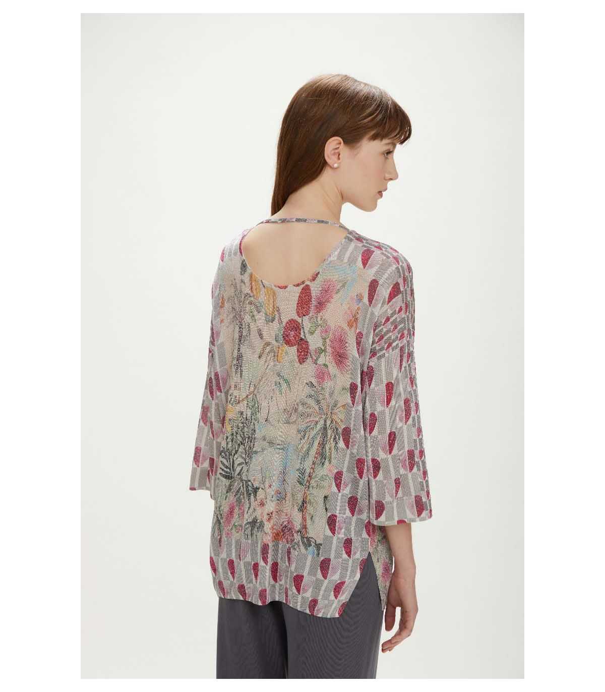 Maglia scollo a V, con motivo Hearts double use