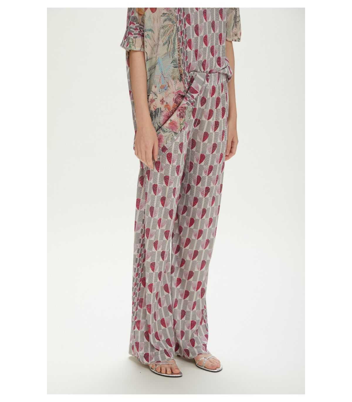 Pantaloni ampi stampa Hearts