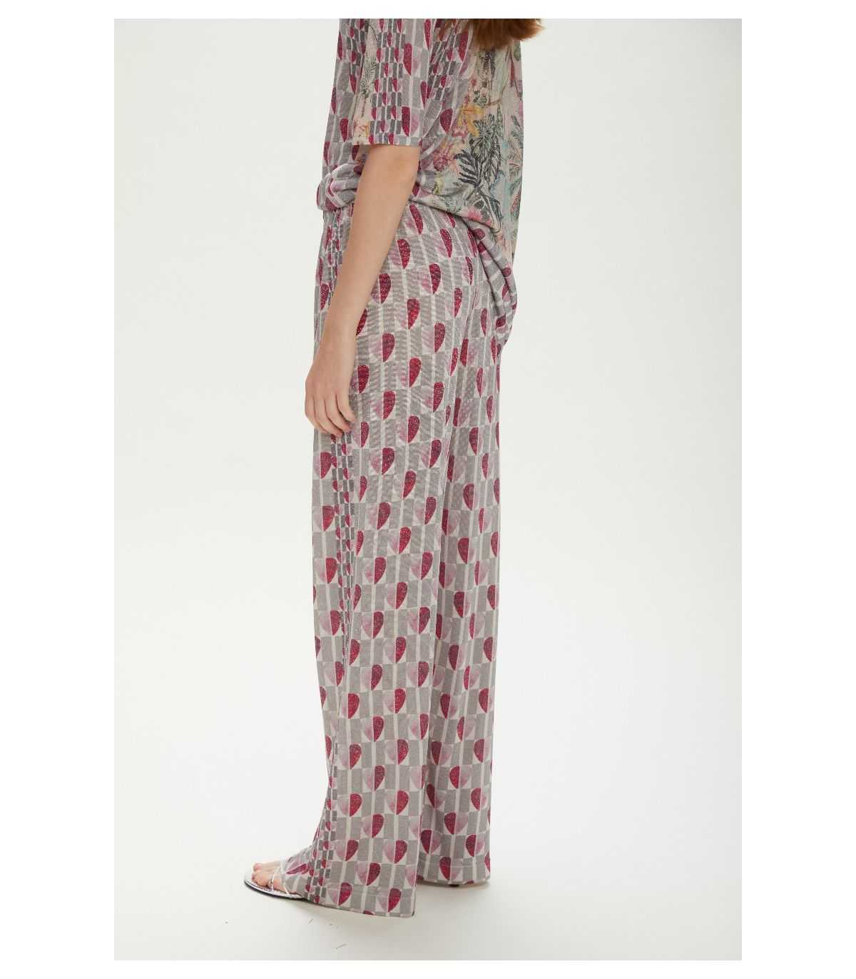 Pantaloni ampi stampa Hearts