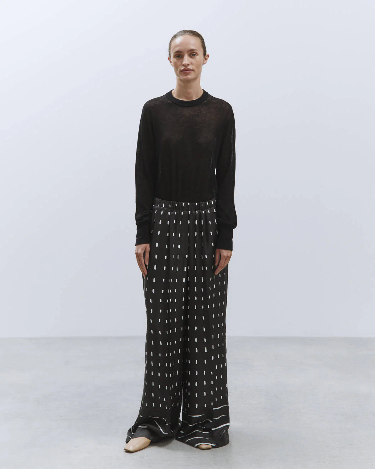 PANTALONE PALAZZO SETA STAMPATA