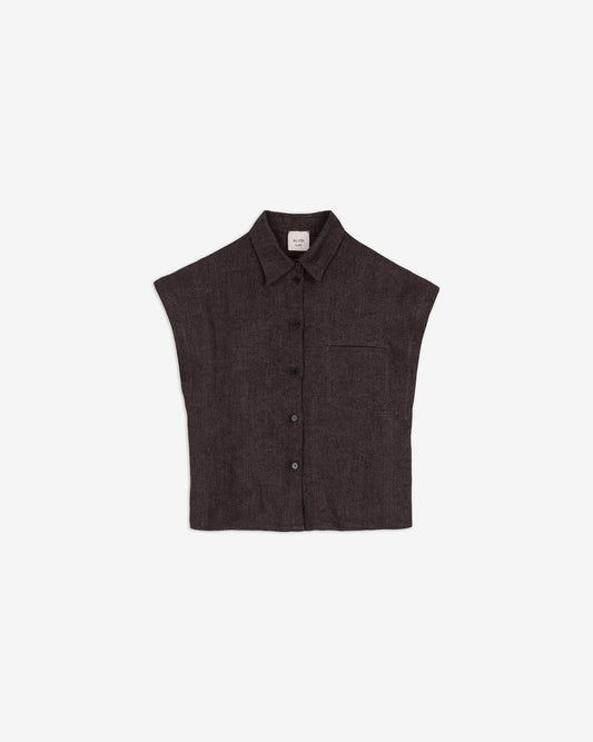 ALYSI CAMICIA IN LINO CROPPED