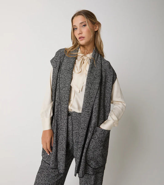 ALESSIA SANTI Gilet in cotone chevron con tasche