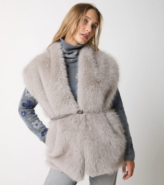 ALESSIA SANTI GILET ECO PELLICCIA