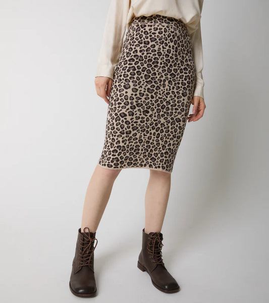 ALESSIA SANTI Gonna in maglia di lana animalier