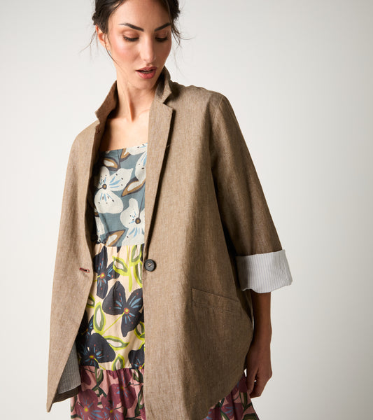 Blazer monopetto con revers classico