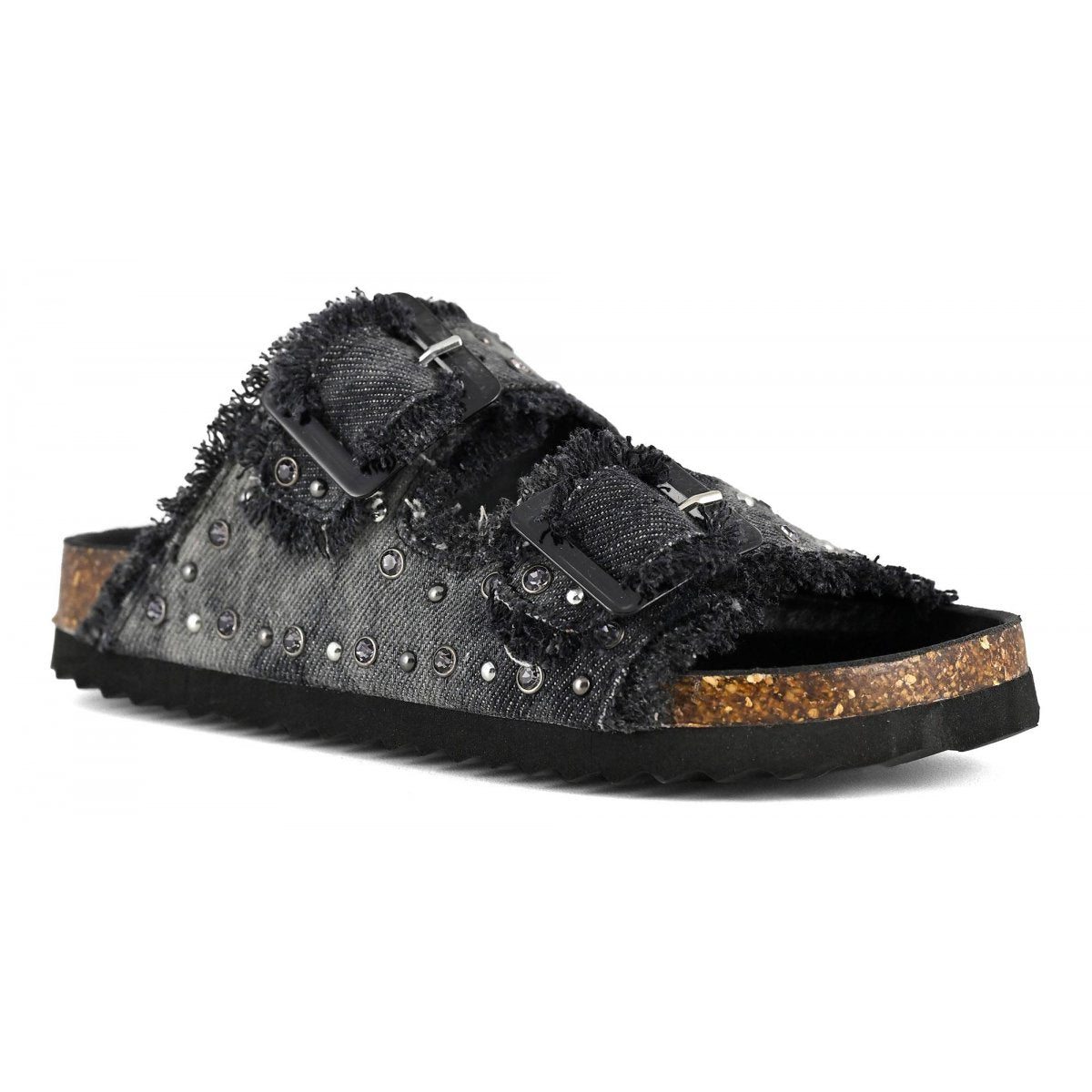 Sandalo denim strass