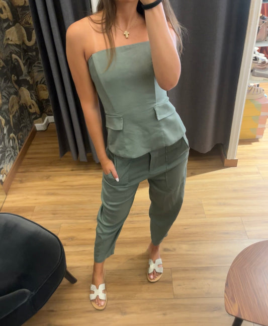 Pantaloni stretch in lino