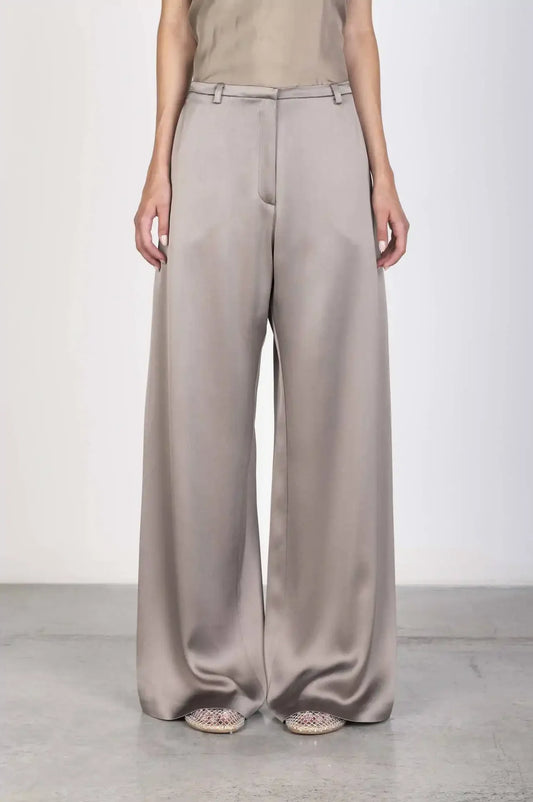 ALYSI PANTALONE AMPIO LIQUID SATIN
