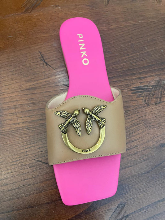 CIABATTINA PINKO MARLI LOGO METALLO