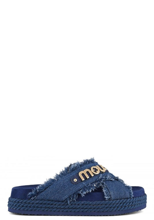 sandalo criss cross denim