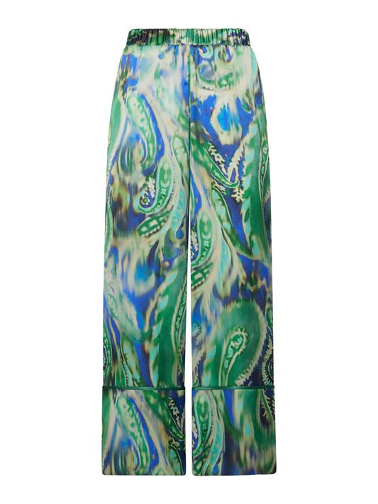 pantaloni gamba larga floreali