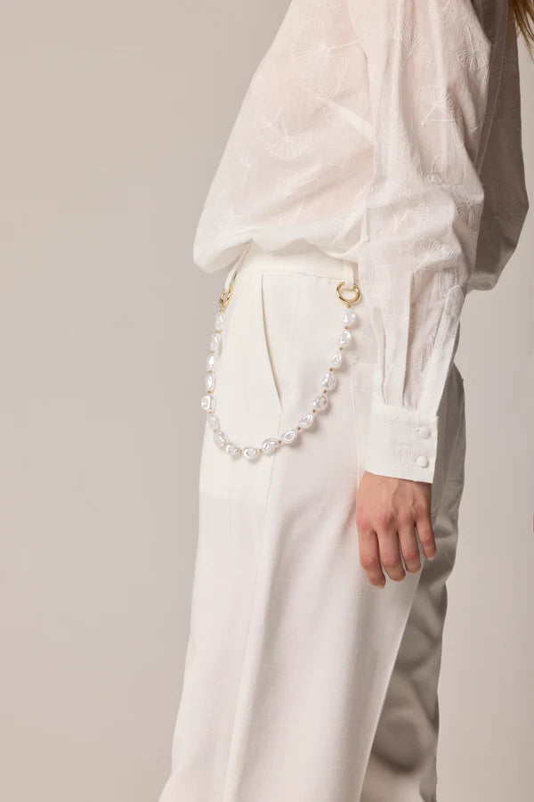 Pantalone con dettaglio perle - Pantalone DELMARE