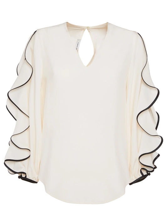 Blusa con maniche volant