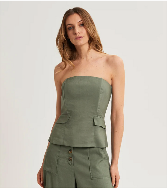 Top da donna in misto lino