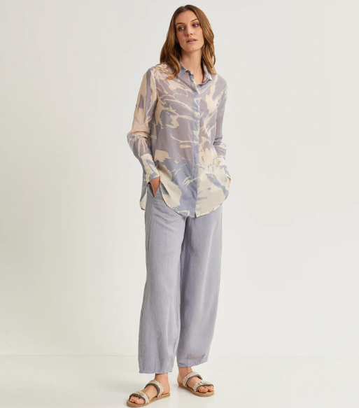 Camicia da donna in cotone stampato