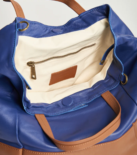 Borsa shopping impreziosita in vera pelle