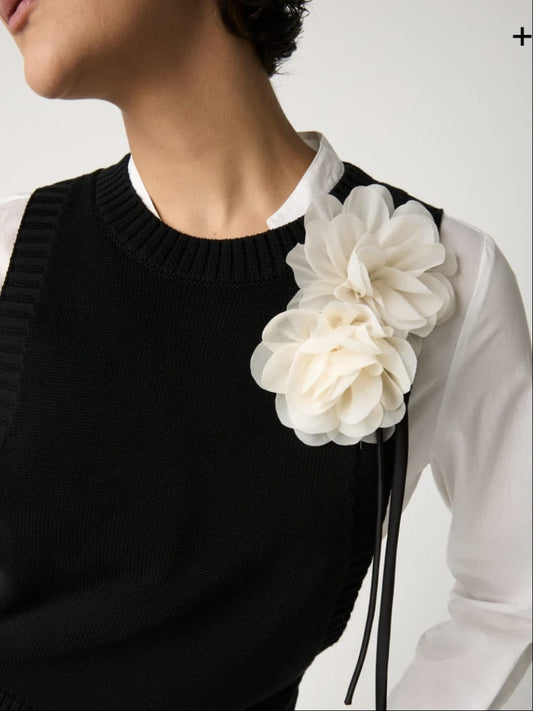 Gilet girocollo in maglia nero