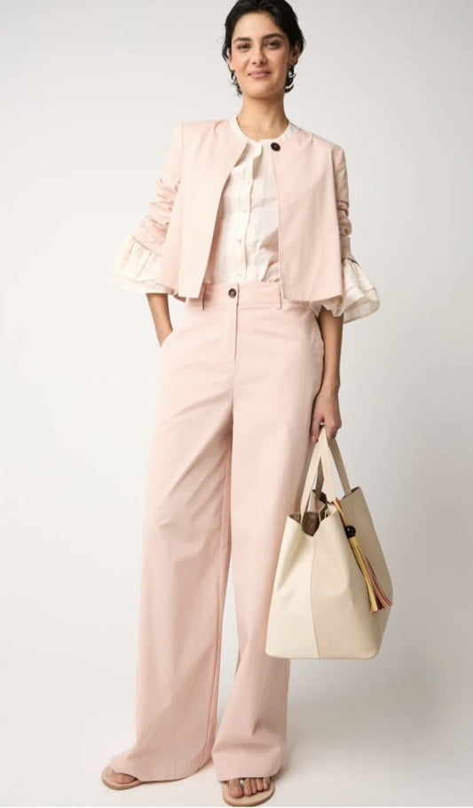 Pantaloni flare blush