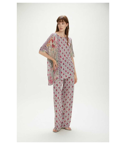 Pantaloni ampi stampa Hearts